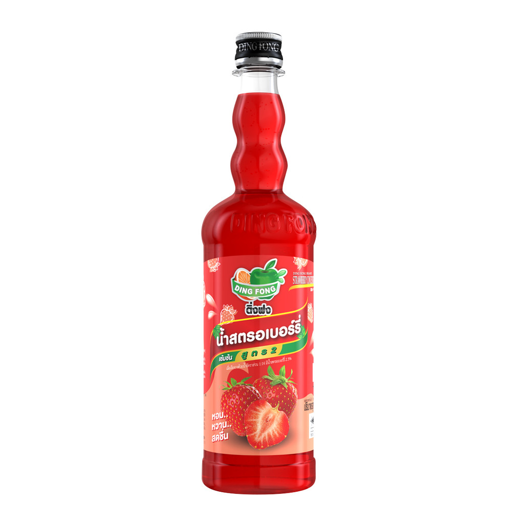 [สินค้าส่งด่วน] ติ่งฟง น้ำสตรอว์เบอร์รี่ เข้มข้น สูตร 2 760 มล.