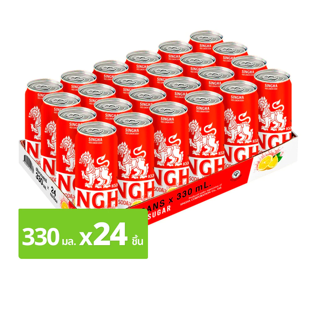 [สินค้าส่งด่วน] สิงห์ แดงเลมอนโซดา 330 มล. x 24 ชิ้น