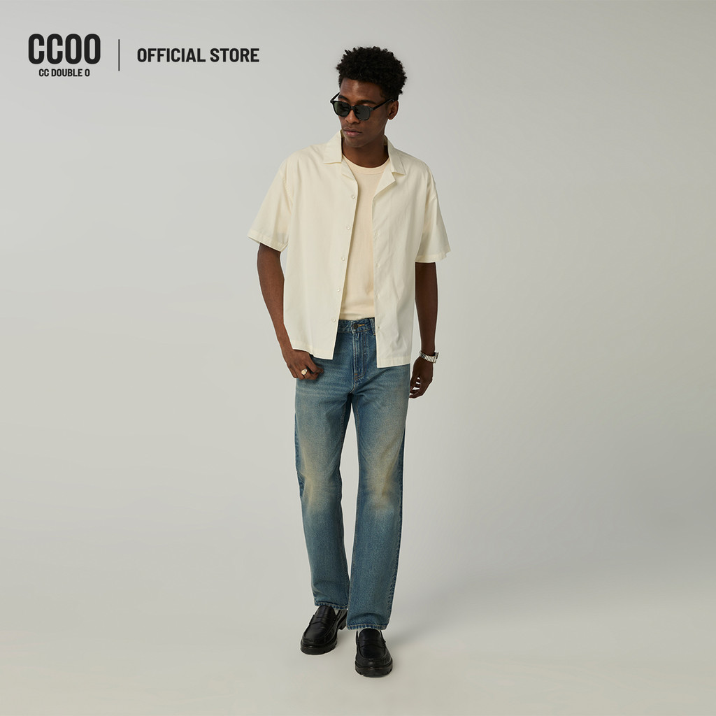 CC DOUBLE O BLUE WASH STRAIGHT FIT JEANS ผู้ชาย กางเกงยีนส์ทรงขาตรงฟอกสีน้ำเงิน รุ่น O26SGMA022 (SS26 #A1)