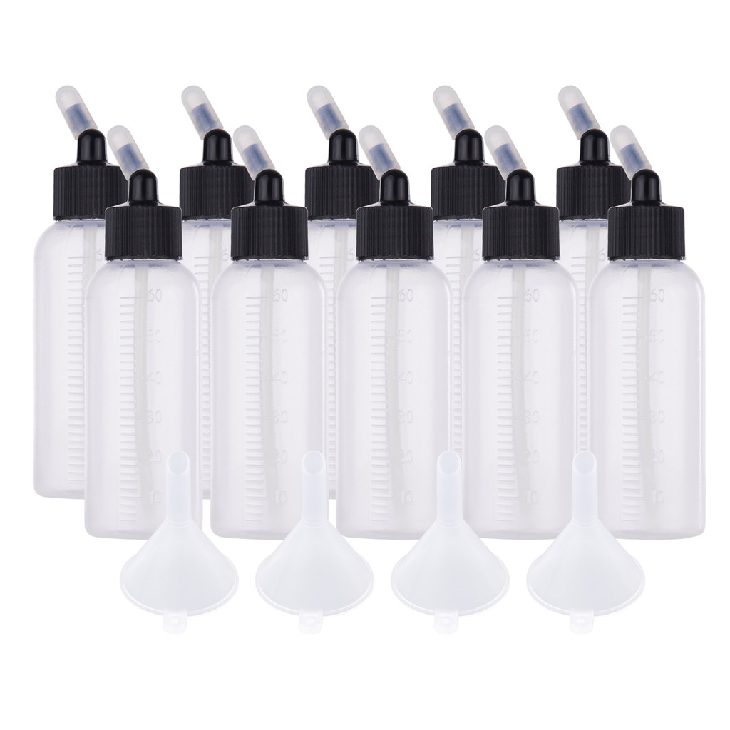 Vivian 10pcs 65ml Airbrush สีขวด Jars Dual Action Siphon Feed Air แปรง Airbrushing อุปกรณ์เสริม 4 ชิ