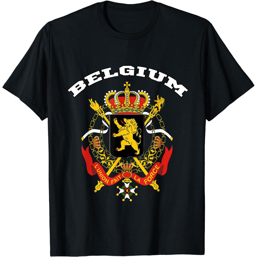 เสื้อยืด Belgium Coat Of Arm Flag City Of Brussels ใหม่ล่าสุด