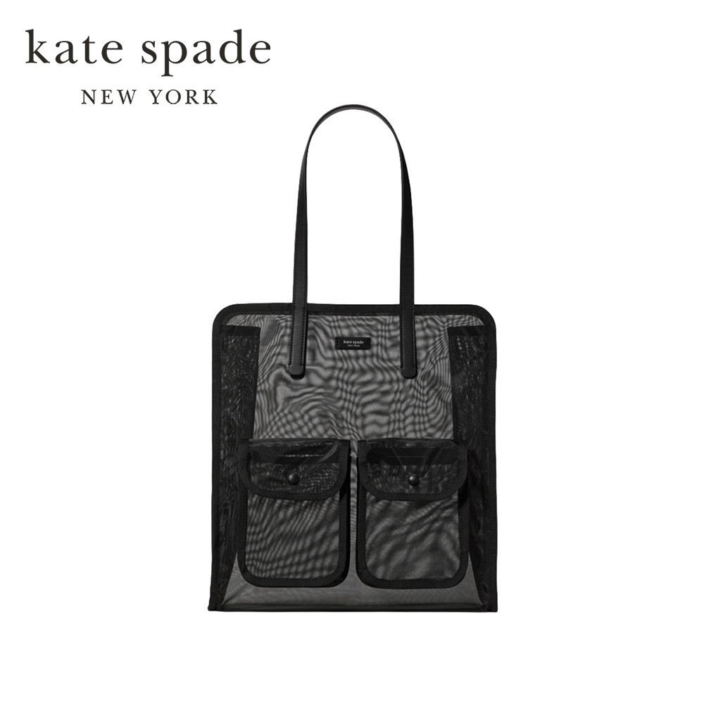 Kate Spade New York กระเป๋าโท้ท/กระเป๋าทรงสี่เหลี่ยมรุ่น Breezy Mesh Tote Bag KN933 001 สี Black