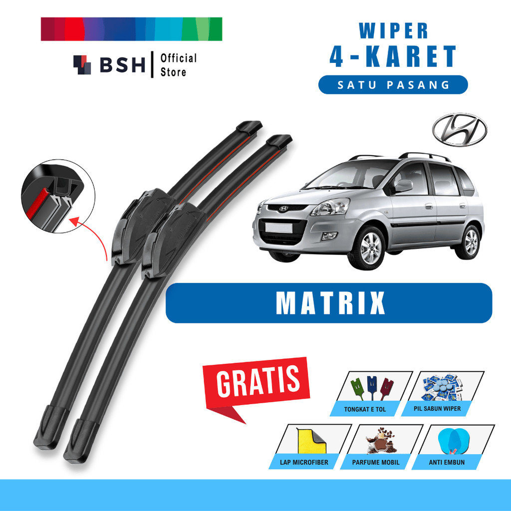 ผลิตภัณฑ์ยางปัดน้ําฝน Hyundai Matrix Quad 4 Bonus 5