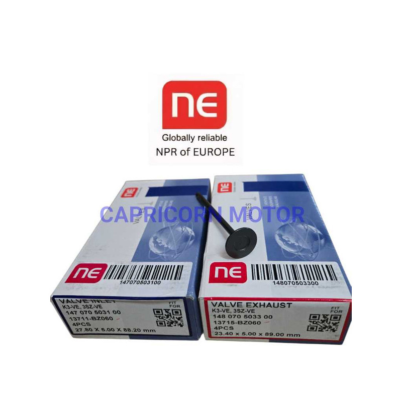 ชุดวาล์ว UMBRELLA AVANZA 1300 1500 VVTI K3-VE 3SZ-VE IN EX วาล์ว NE NPR EUROPE