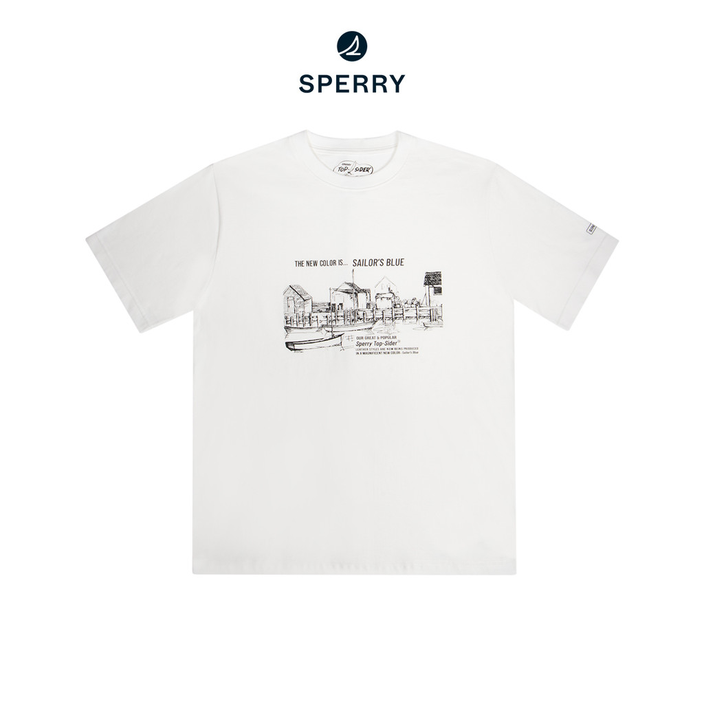 SPERRY HERITAGE TEE (SAILOR'S BLUE) เสื้อยืด ผู้ชาย สีขาว ( STF24AP02T02003 )