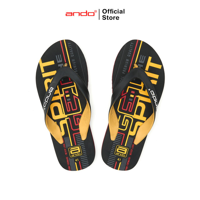 Ando รองเท้าแตะ Oxley อย่างเป็นทางการสําหรับผู้ชาย - สีดํา/เหลือง