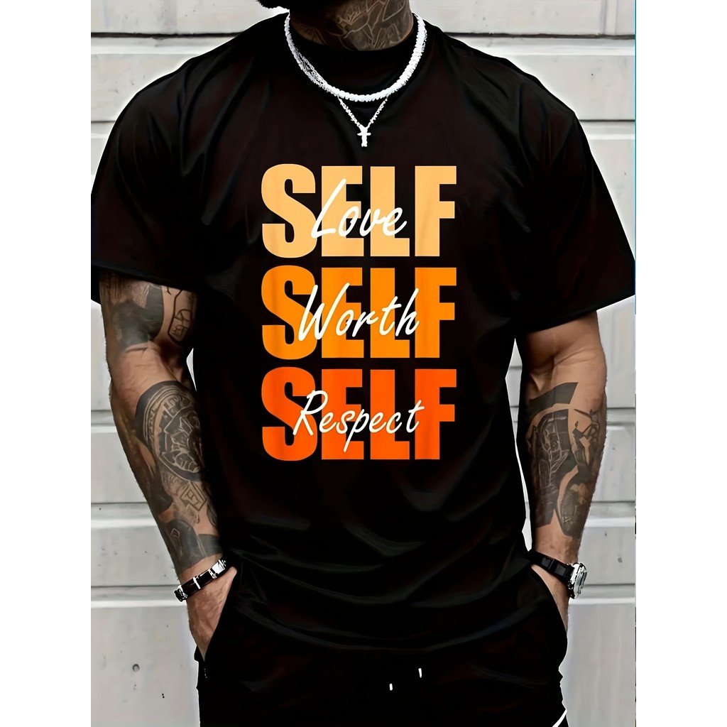 100_ ผ้าฝ้ายสีส้ม Self-Ish X 3 สีส้มกราฟิกสีส้ม Vibes เท่านั้นเสื้อยืดผู้หญิงผู้ชายกราฟิก Tee