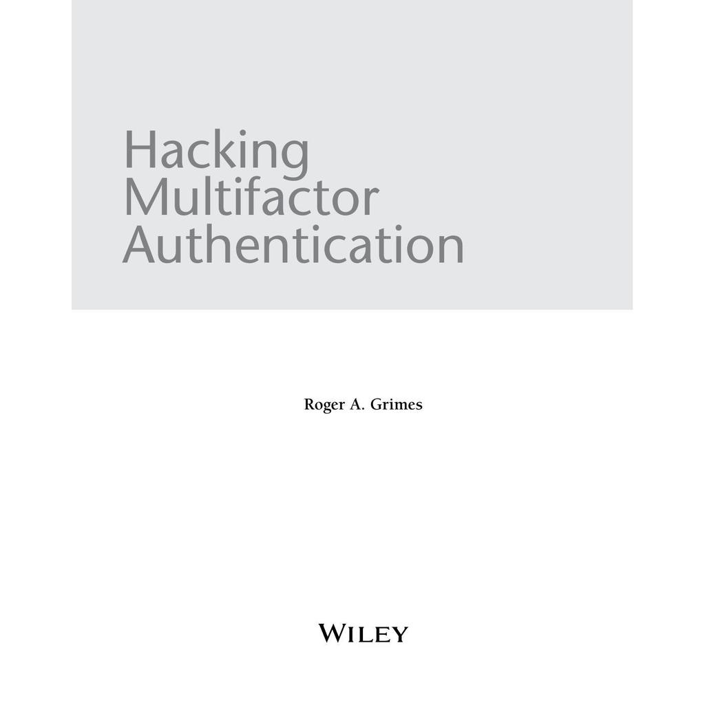 Hacking Multifactor Authentication โดย Roger A. กริม