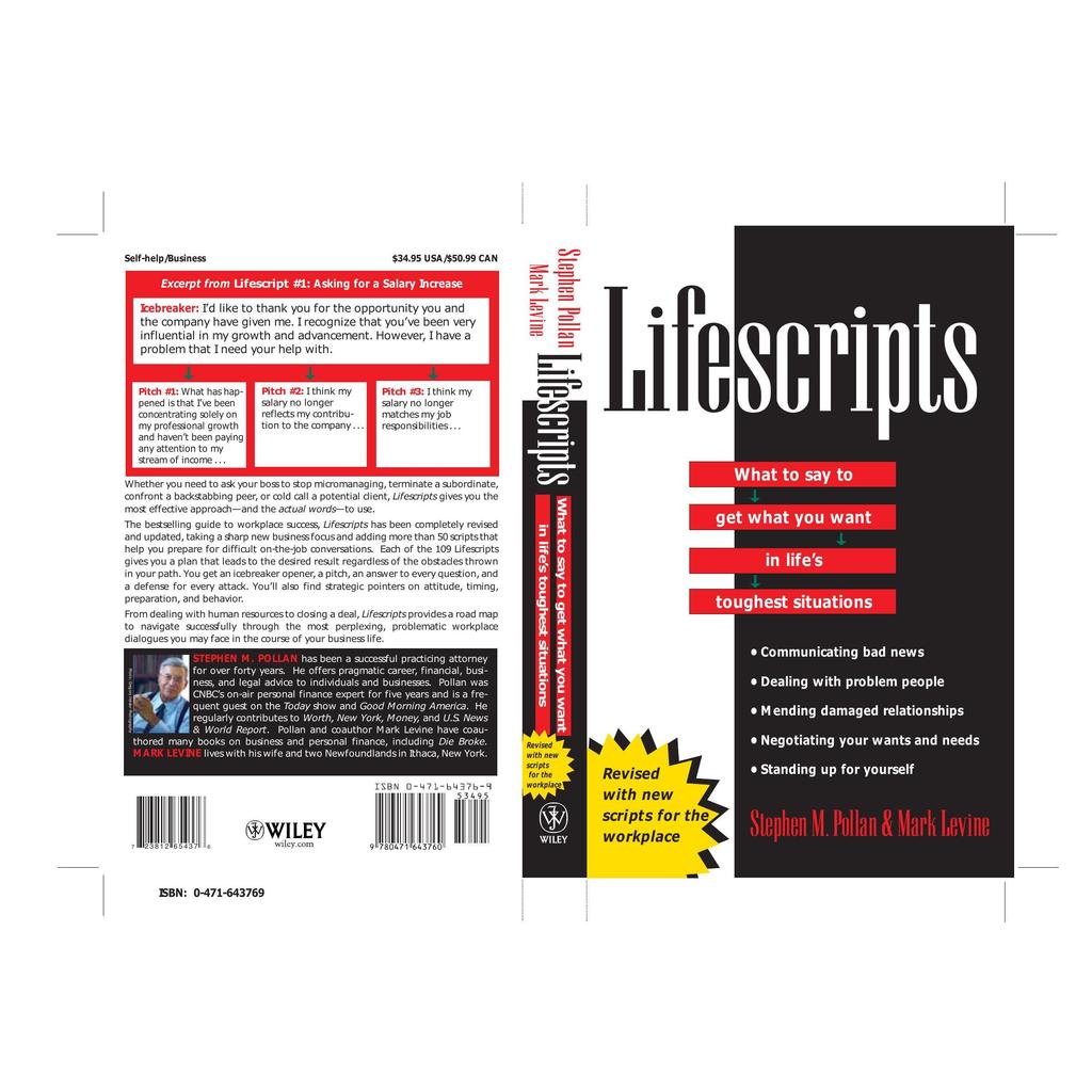 Lifescripts What to Say to Get What You Want in Lifes Toughest Situations โดย Stephen M. พอลแลน มาร์