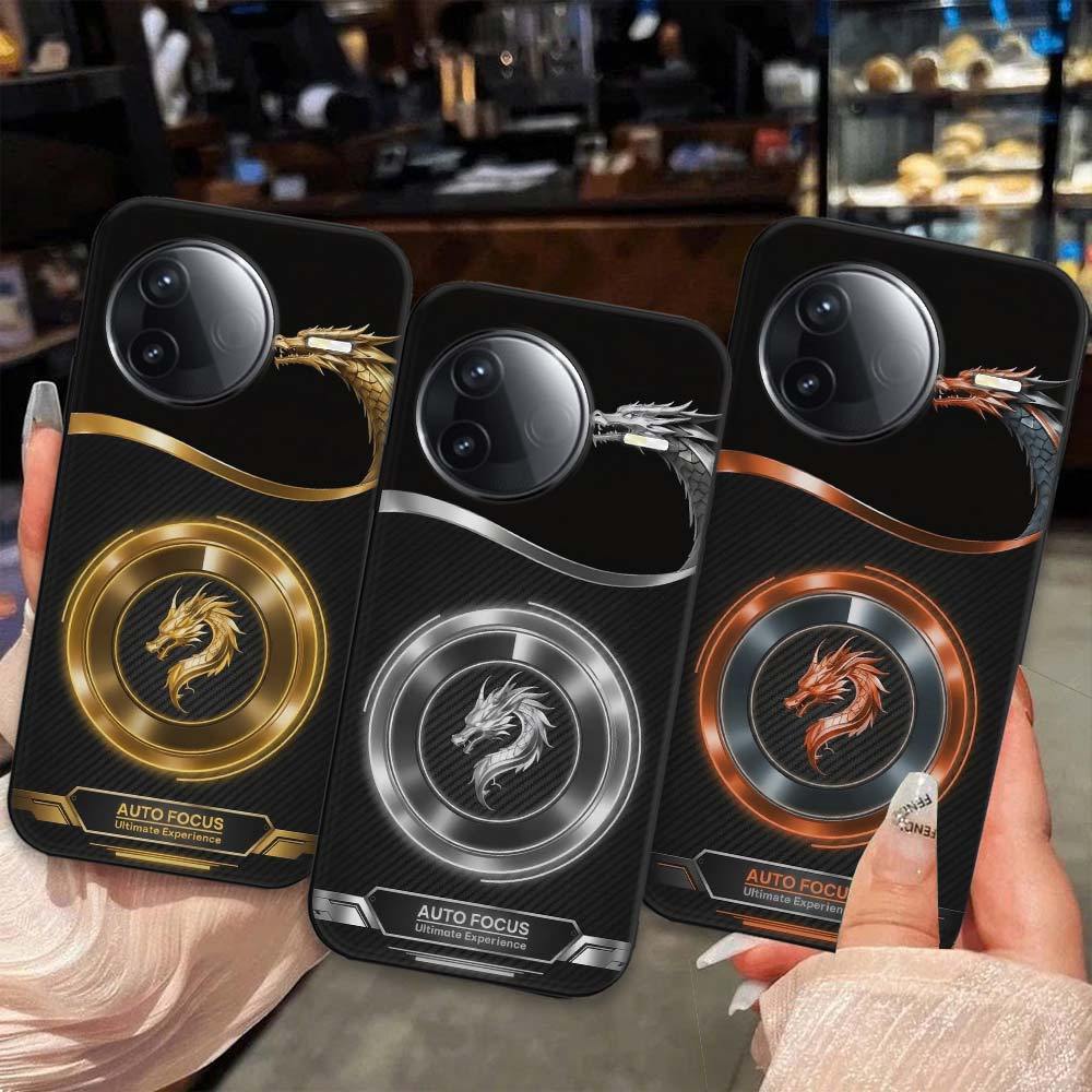 เคส Poco F7 / F7 Pro / F7 Ultra พิมพ์โลโก้มังกรนีออนและเทคโนโลยี TPU ยืดหยุ่น