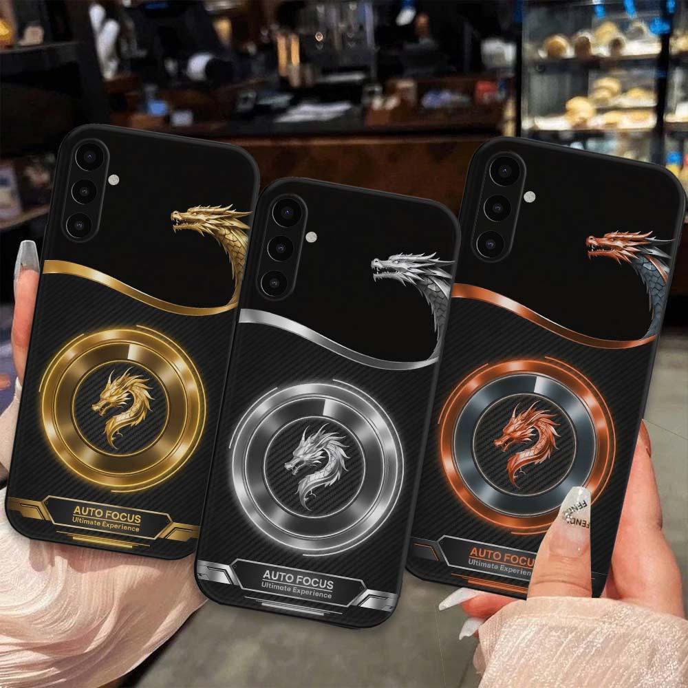 เคส Samsung A07 / A17 4G 5G พิมพ์โลโก้มังกรนีออนและเทคโนโลยี TPU ยืดหยุ่น