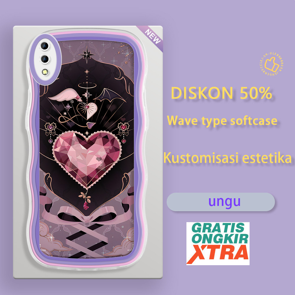 HP Vivo Y17S Y33T Y36I Y66 Y65 z3 z3i x9 x9s V11I V11 Pro V5 Plus IQOO Z7X 5G X21S Love Gem Pattern 