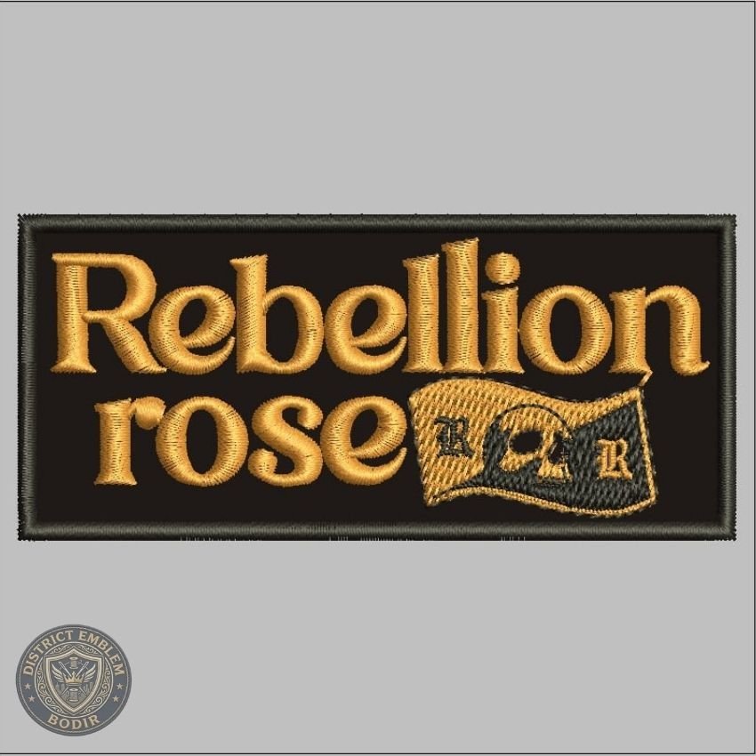 DEB-Z686 REBELLION ROSE PUNK ROCK PATCH EMBROIDERED LOGO/EMBLEM
