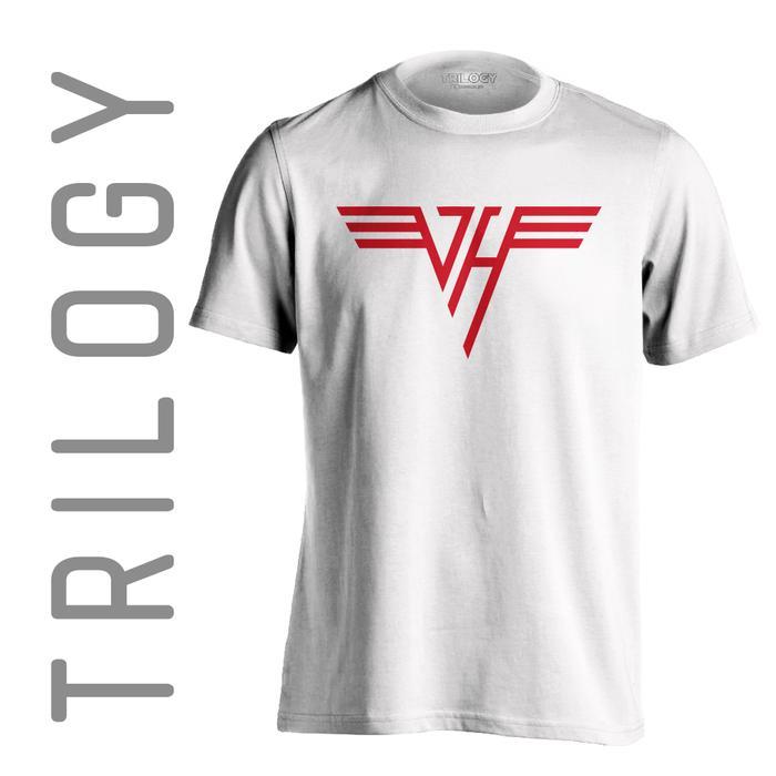 เสื้อยืดโลโก้ Trilogy แบรนด์พรีเมี่ยม Van Halen