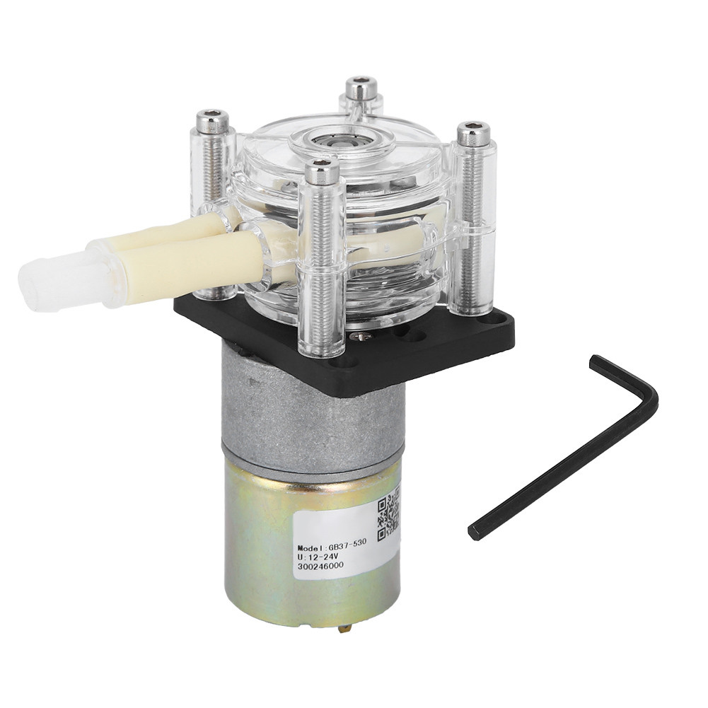 Zone Peristaltic Pump Self‑Priming Stainless Steel Wheel Frame PC Transparent Head DC Motor(24V )