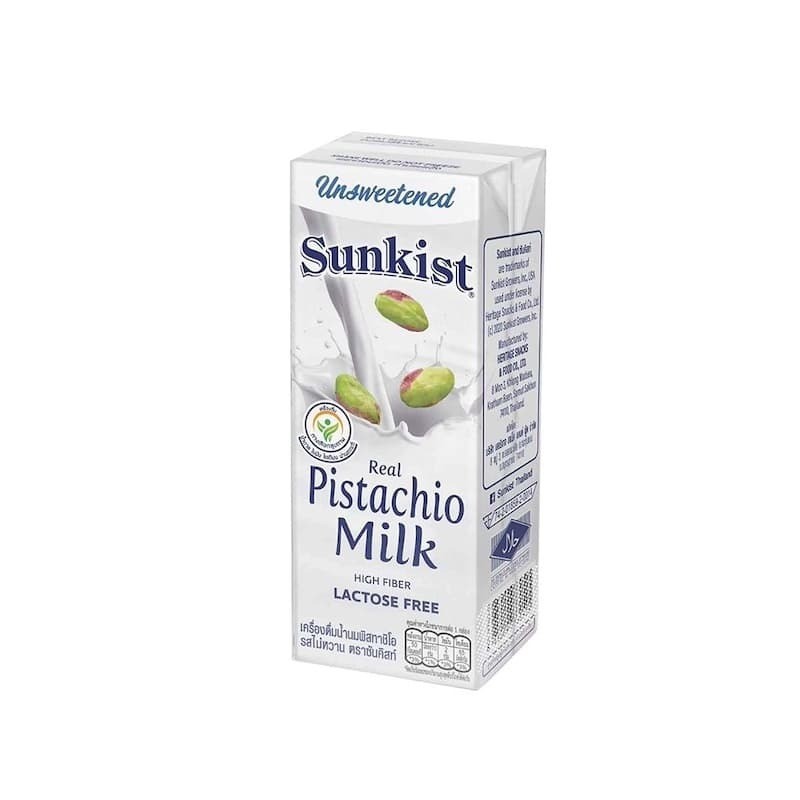 นมพิสตาชิโอ ซันคิสท์ ไม่หวาน 3x180มล. ไฟเบอร์สูง ปราศจากนม Sunkist Pistachio Milk 3x180ml Unsweetened