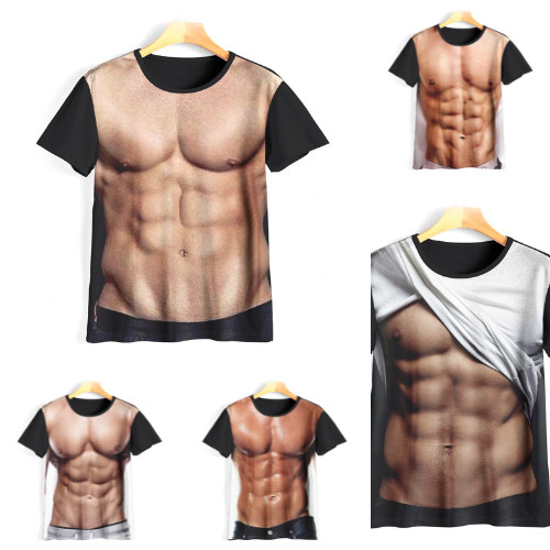 Gym Sixpack Muscle Shirt Naruto 3D Anime Model เสื้อยืดสําหรับเด็กและผู้ใหญ่ Unisex - Markaz 3D