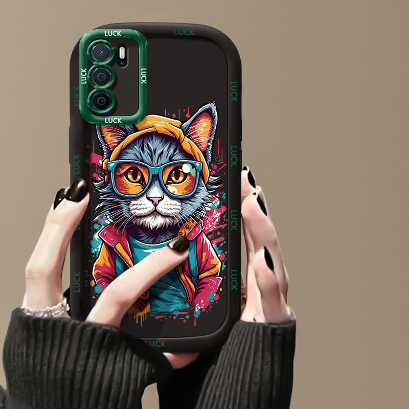 เคสสำหรับ OPPO A16 A16s A54s เคสโทรศัพท์แมวซิลิโคนกันกระแทก