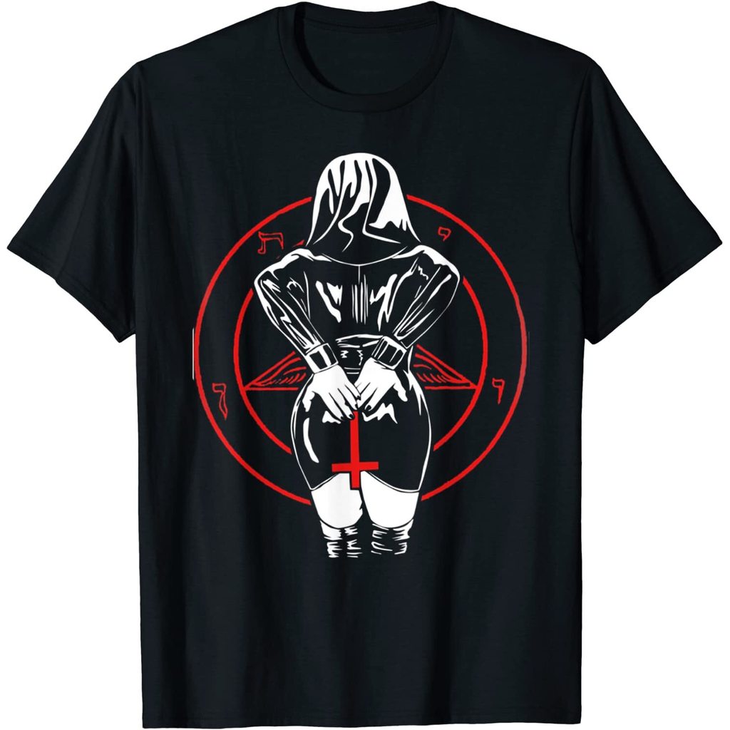 ใหม่ล่าสุด Bad Nune Satan Cult ผู้ชาย Cool ของขวัญเสื้อยืด