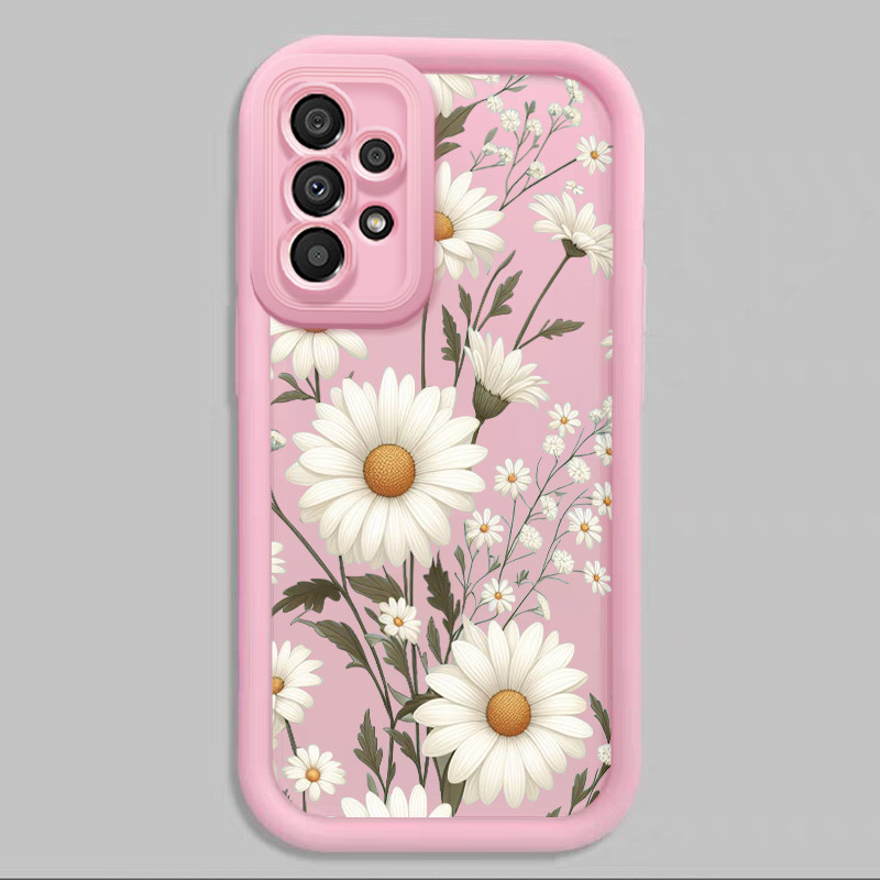เคสสำหรับ Samsung Galaxy A33 5G A34 5G A53 5G A54 5G A23 A32 เคสโทรศัพท์เรียบง่ายดอกไม้ซิลิโคนซอฟต์เชลล์กันกระแทก