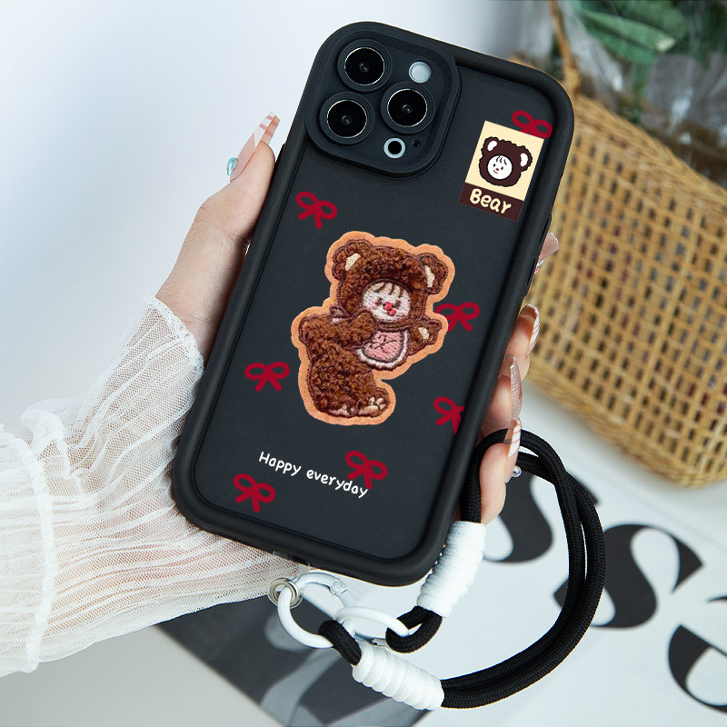 หมีใหม่เย็บปักถักร้อย Texture ปลอก Redmi หมายเหตุ 13 Pro 5G หมายเหตุ 14 4G 5G X6 12C Poco X3 15 Ultr