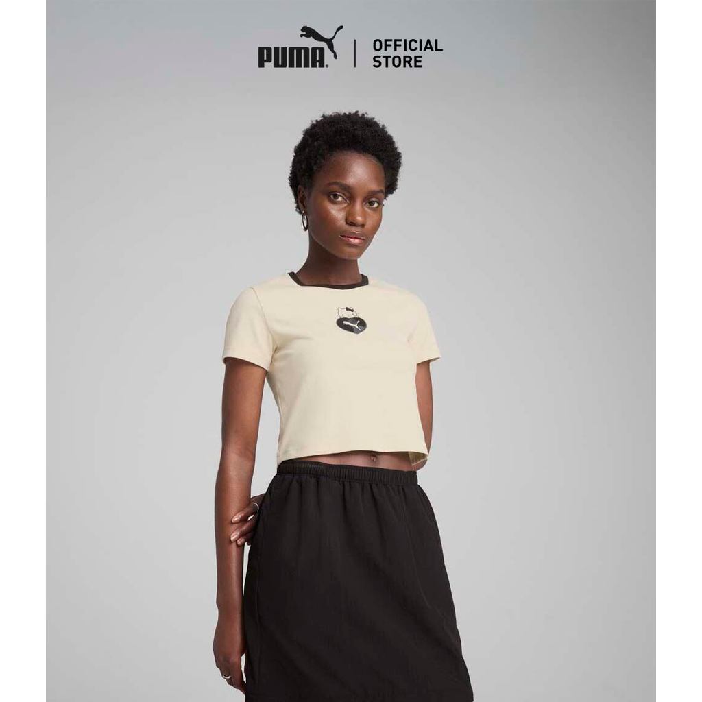 PUMA Prime/Select เสื้อยืดผู้หญิงลายกราฟิก PUMA X HELLO KITTY AND FRIENDS สีขาว 