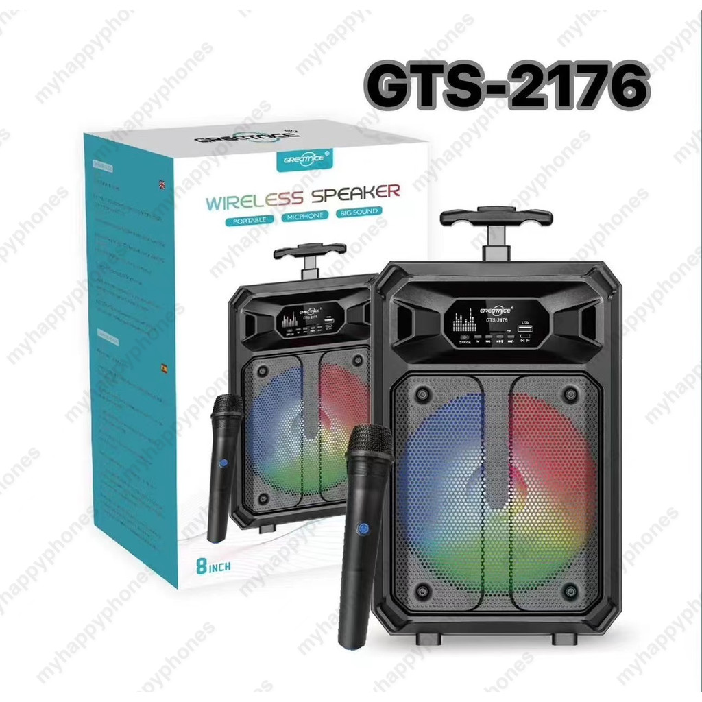 ลำโพงไร้สาย GREDTECH GTS-2176 พร้อมไมโครโฟน ขนาด 8 นิ้ว
