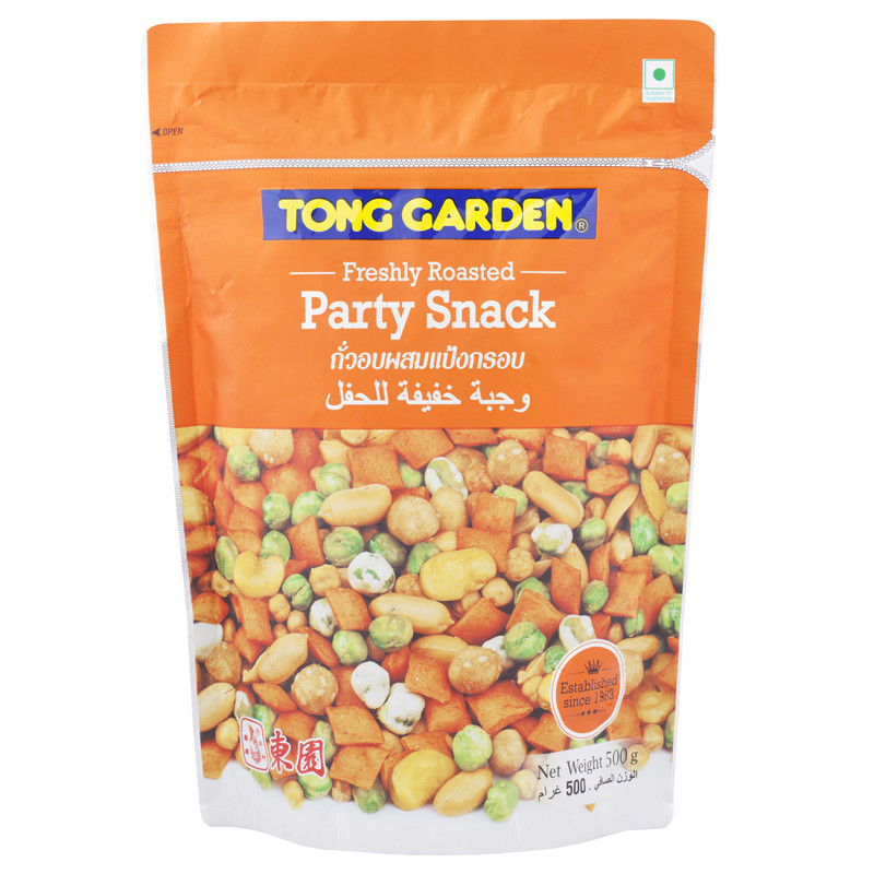 ทองการ์เด้นถั่วอบผสมแป้งกรอบ 500กรัม Tonggarden Party Snack 500g. [หมายเลขบาร์โค้ด 8850291100499]