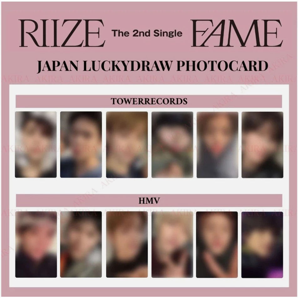 RIIZE The 2nd SINGLE FAME JAPAN LUCKYDRAW EVENT PHOTO CARD TR HMV OFFICIAL