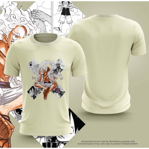 ONE PIECE Luffy Gear 5 การ์ตูนอะนิเมะ Tshirt Jersey