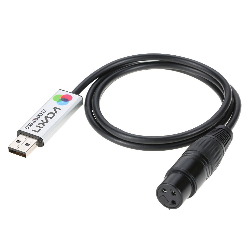 อะแดปเตอร์อินเทอร์เฟซ USB เป็น DMX LED DMX512 คอมพิวเตอร์ PC Stage ตัวควบคุมแสง Dimmer
