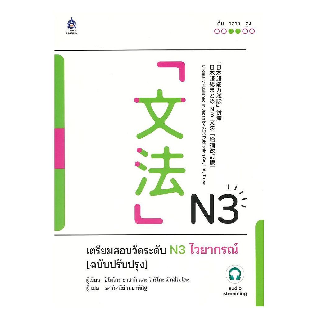 หนังสือ พร้อมส่ง เตรียมสอบวัดระดับN3ไวยากรณ์(ฉ.ปรับปรุง)