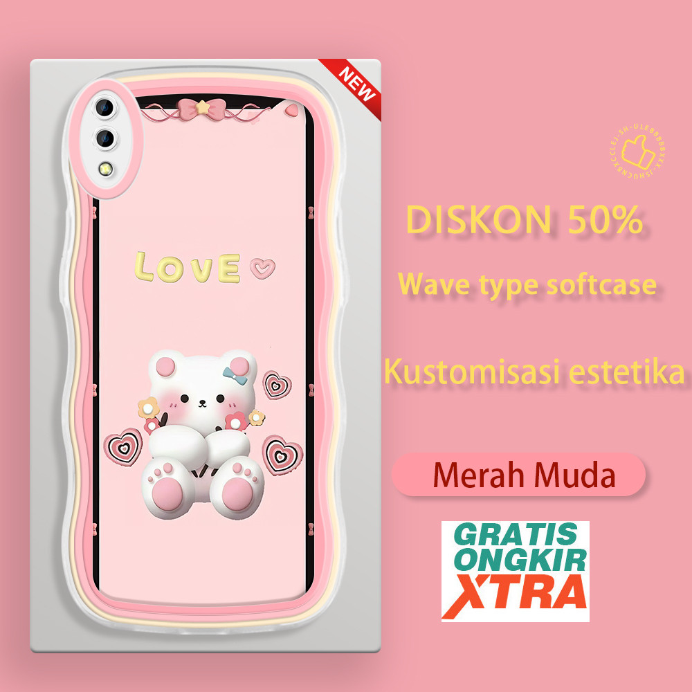 HP Vivo Y17S Y33T Y36I Y66 Y65 z3 z3i x9 x9s V11I V11 Pro V5 Plus IQOO Z7X 5G X21S หมีน่ารักจับรูปแบ