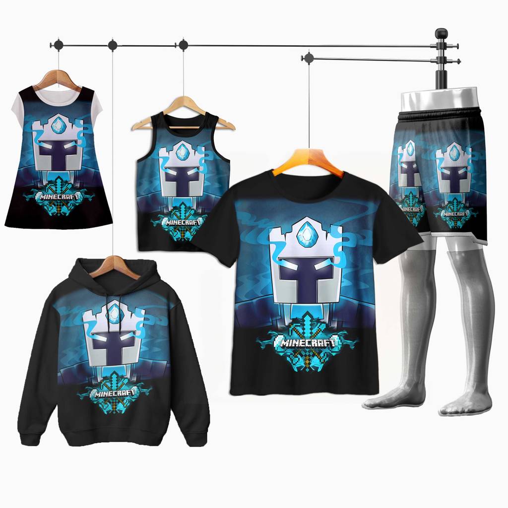 Minecraft 11002-minecrft 3D อะนิเมะเสื้อยืดกางเกงชุด Lekkong แจ็คเก็ตสําหรับเด็กและผู้ใหญ่ - Sarana 