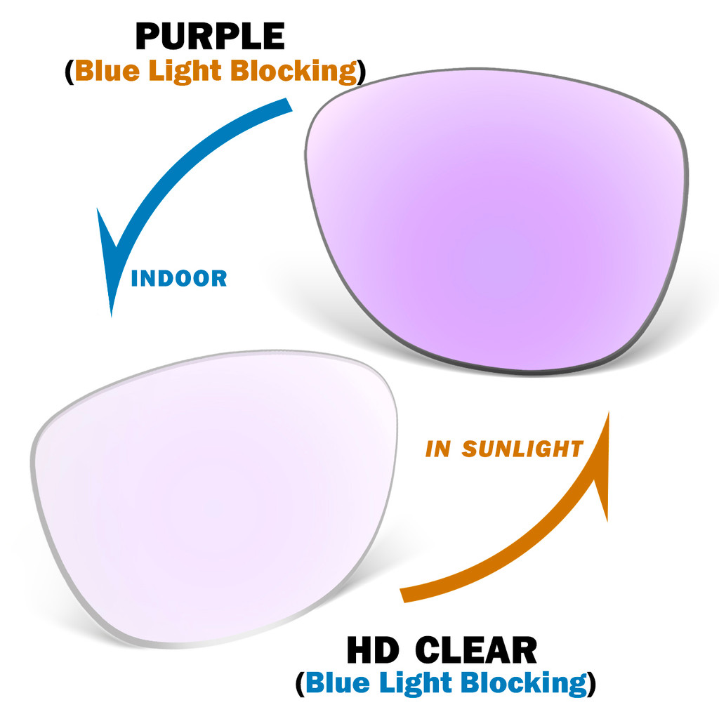 Anti Blue Light พร้อม Eclipse สีม่วงเลนส์เปลี่ยน Photochromic สําหรับ Meta Gen2 RW4012 RW4013 RW4014