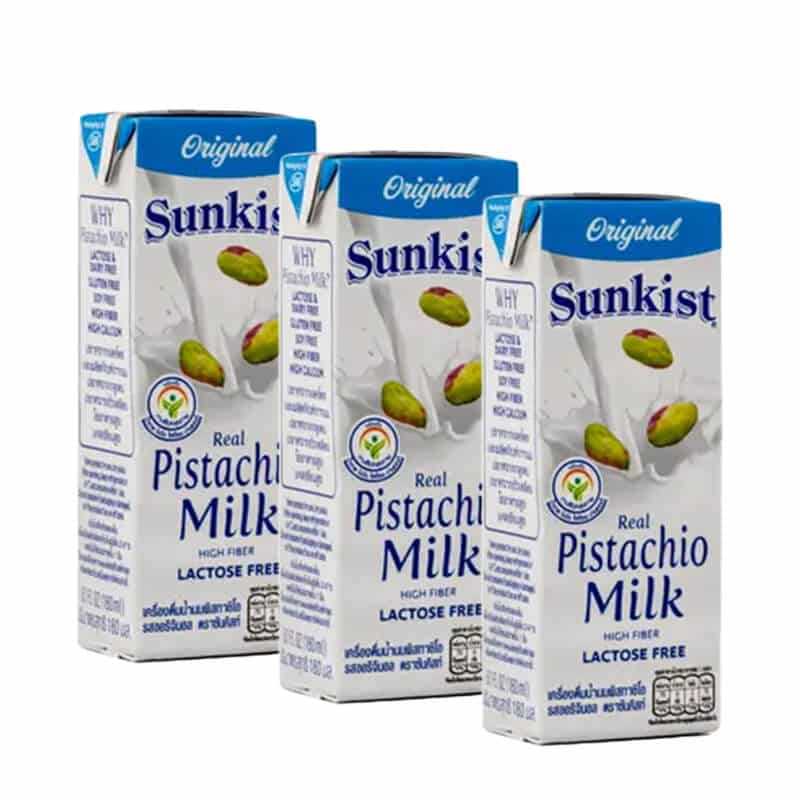 ซันคิสท์ นมพิสทาชิโอ 3x180มล. ปราศจากนม กลูเตนฟรี วีแกน คีโต | Sunkist Pistachio Milk 3x180ml Keto