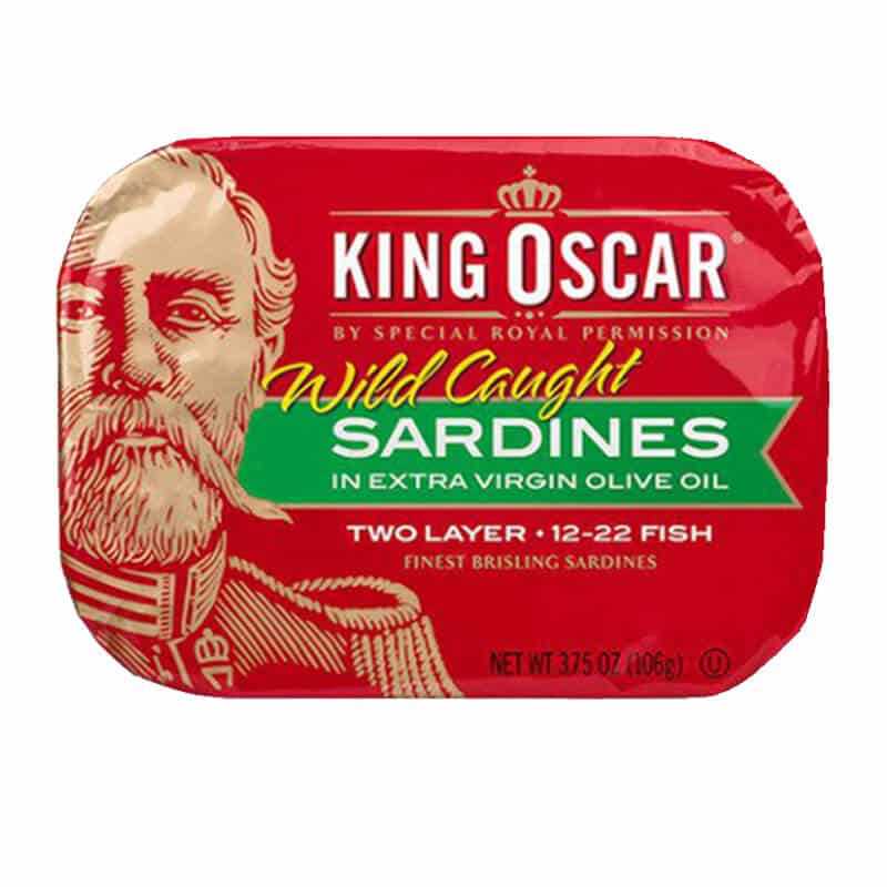 คิงส์ออสการ์ ซาร์ดีนในน้ำมันมะกอก 106กรัม จับธรรมชาติ Non-GMO | King Oscar Wild Sardines 106g Norway
