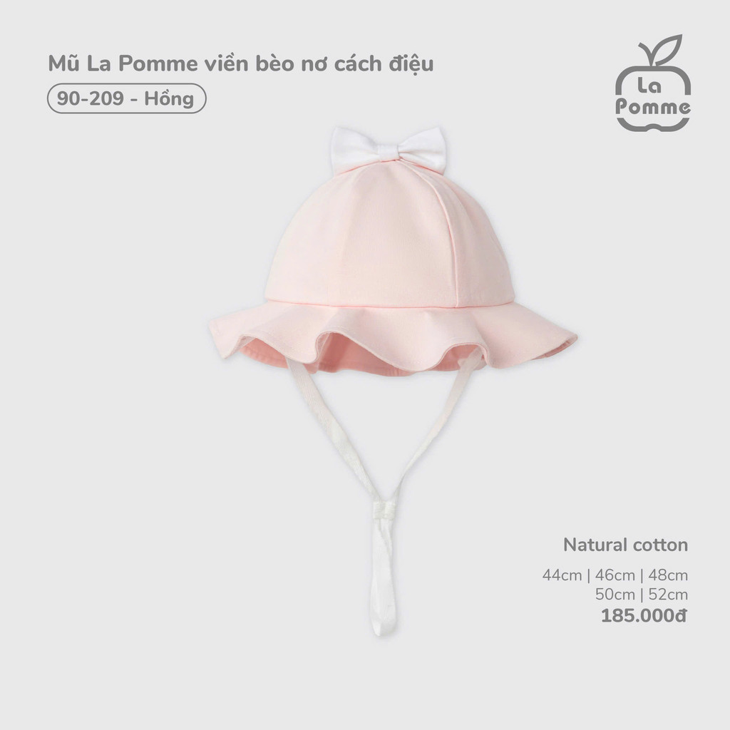 (44CM-52CM) LA POMME - หมวก La Pomme มีระบายโบว์ slized - SS26.T5B ZZ