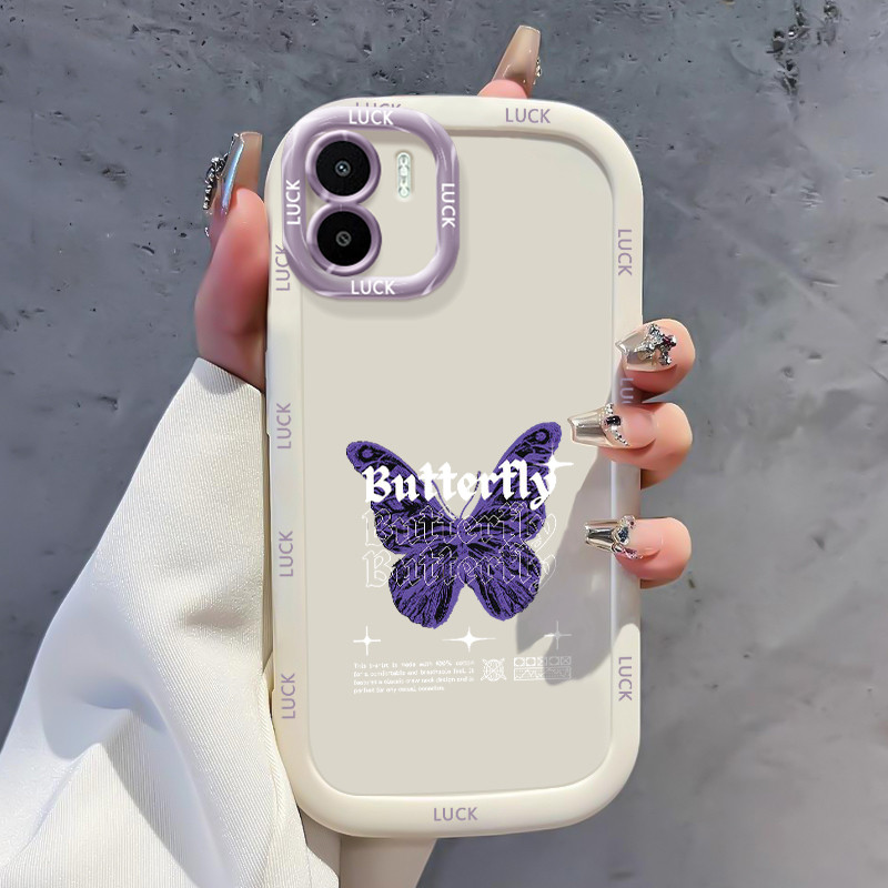 เคสสำหรับ Xiaomi Redmi A1 A2 เคสโทรศัพท์ผีเสื้อซิลิโคนกันกระแทก