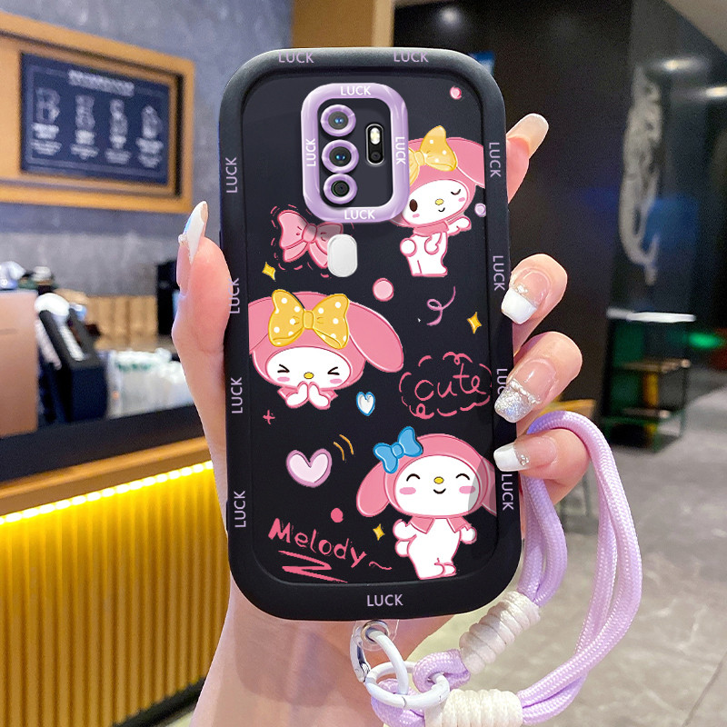 เคสสำหรับ OPPO A5 2020 A9 2020 เคสโทรศัพท์สุนัขกระต่ายซิลิโคนสายคล้องกันกระแทก - รูปที่ 3