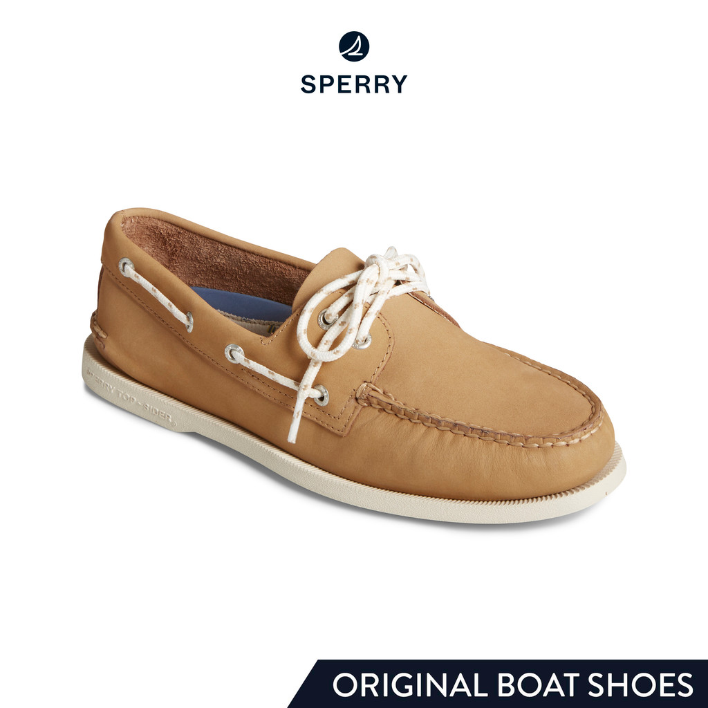 SPERRY A/O 2-EYE NAUTICAL NUBUCK รองเท้าโบ๊ทชูส์ ผู้ชาย สีน้ำตาล ( BOAT - STS25722 )