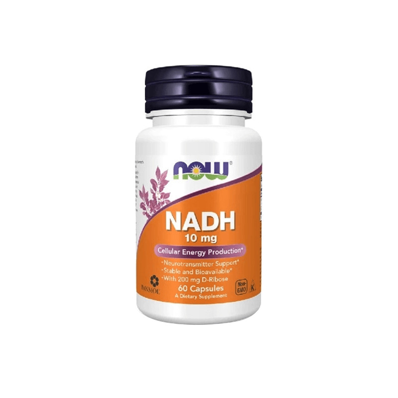 NADH 10มก. 60 แคปซูล NOW บำรุงพลังงานเซลล์ ต้านเหนื่อย USA NOW NADH 10mg 60 Caps Cellular Energy