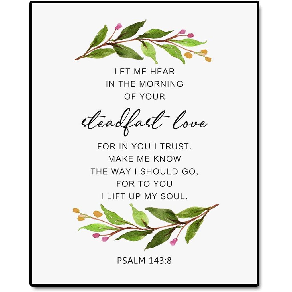 Psalm 143:8 ศิลปะพิมพ์ Bible Verse Wall Art Scripture Christian Wall Decor Bible Verse Decor ไม่มีกร