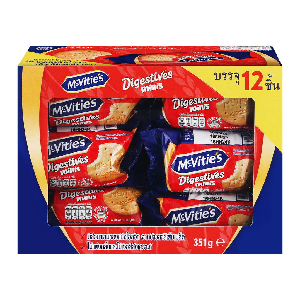 [สินค้าส่งด่วน] แมคไวตี้ส์ ไดเจสทีฟ มินิ บิสกิต โฮลวีต 351 ก. MCVITIE'S Digestive Minis Whole Wheat Biscuits 351 g.
