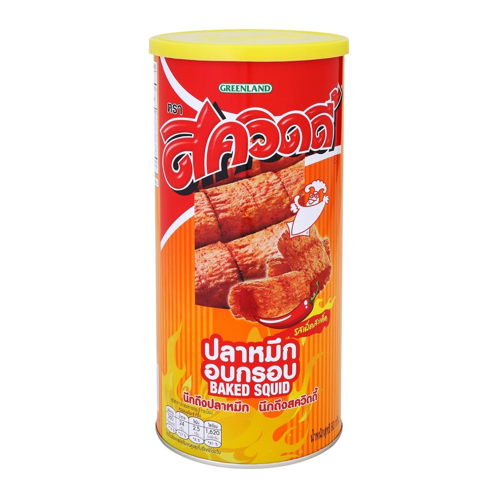 [สินค้าส่งด่วน] สควิดดี้ ปลาหมึกอบกรอบ รสเผ็ด 90 ก.