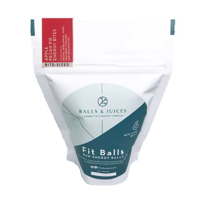 ฟิตบอลส์พืช รสแอปเปิ้ลพีแคนพาย 80g Balls&Juices วีแกน กลูเตนฟรี แช่เย็น | Balls Juices Apple Pecan P