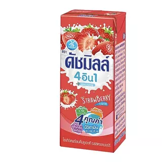 [สินค้าส่งด่วน] ดัชมิลล์ โยเกิร์ตพร้อมดื่มยูเอชที รสสตรอว์เบอร์รี่ 180 มล.