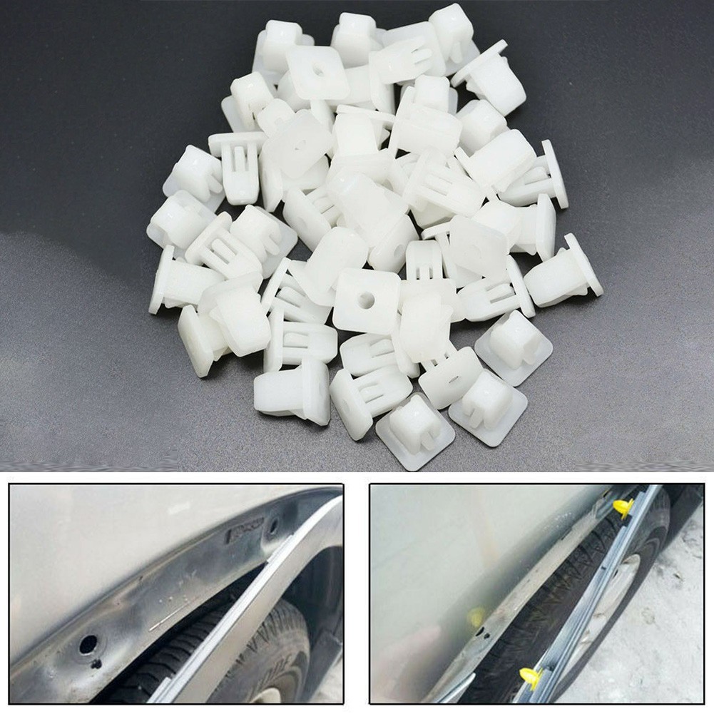 [C1O] 50 Square Car Auto Mudguard Liner Fastener Rivet Push Clip Retainer 8*8.5 มม.