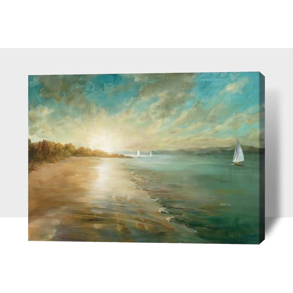 Ocean Beach ผ้าใบ Wall Art Beach Wall Art Ocean Wall Art Ocean Coastal Wall Art สําหรับตกแต่งห้องนอน