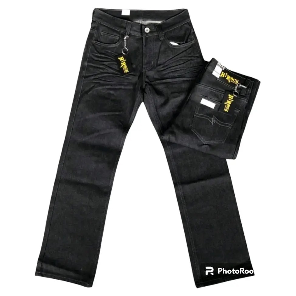 กางเกงยีนส์ปั้นเฟด HiROCK ผ้าดิบ14oz แถมป้าย+ตะขอห้อย No.439 Jeans